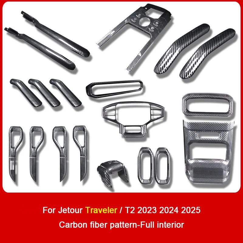 For Jetour Traveler T2 2023 2024 2025 Interior Car Accessory, Rear Air outlet Frame Center Gear Shift Panel Door Handrail Cover