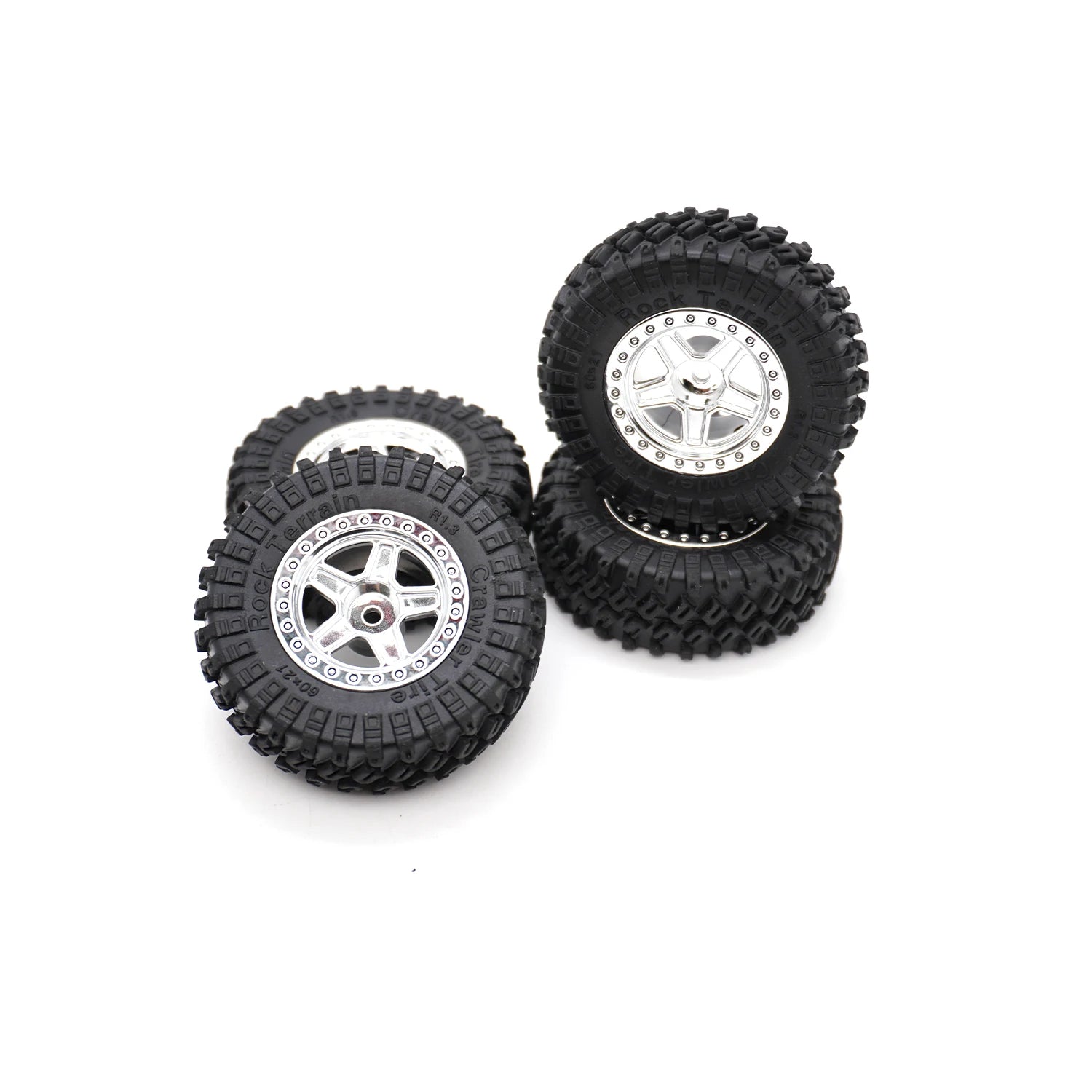 4PCS 60*21mm Rubber Front Rear Wheel Tyre 1.3" mud terrain tire for 1:18 TRX4M Traxxas RC Mini Crawler Model Upgrade Accessories