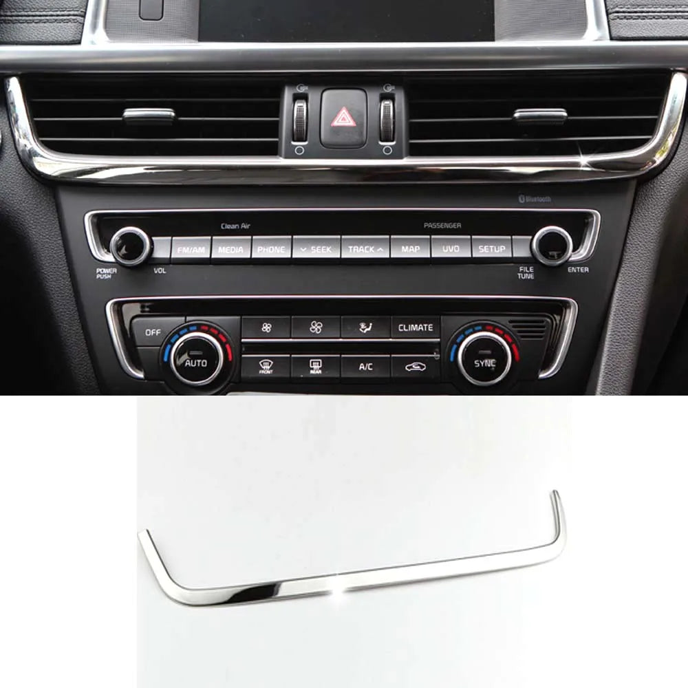 Stainless Steel Auto Accessory For KIA K5 2016 2017 Car Central Console Air Vent Decoration Strip Trim Car Styling