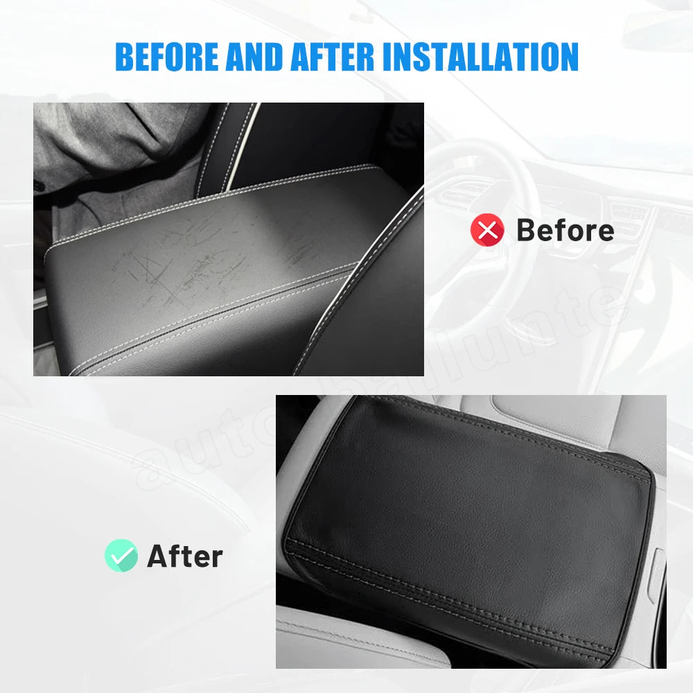For Hyundai Tucson 2022 2023 Central Control Armrest Box Protective Cover Handrail Cover Leather Cover Car Interior Accessories