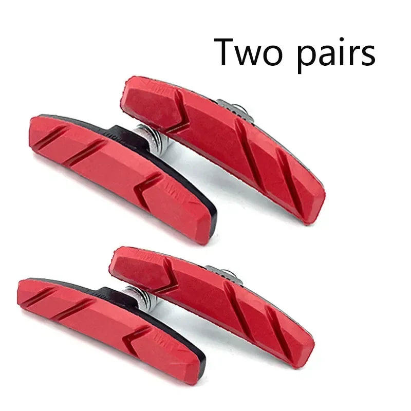 1/2 Pairs Durable Bicycle Silent Brake Pads V Brake Holder Rubber Blocks for Long-Lasting Performance Cycling Accessories