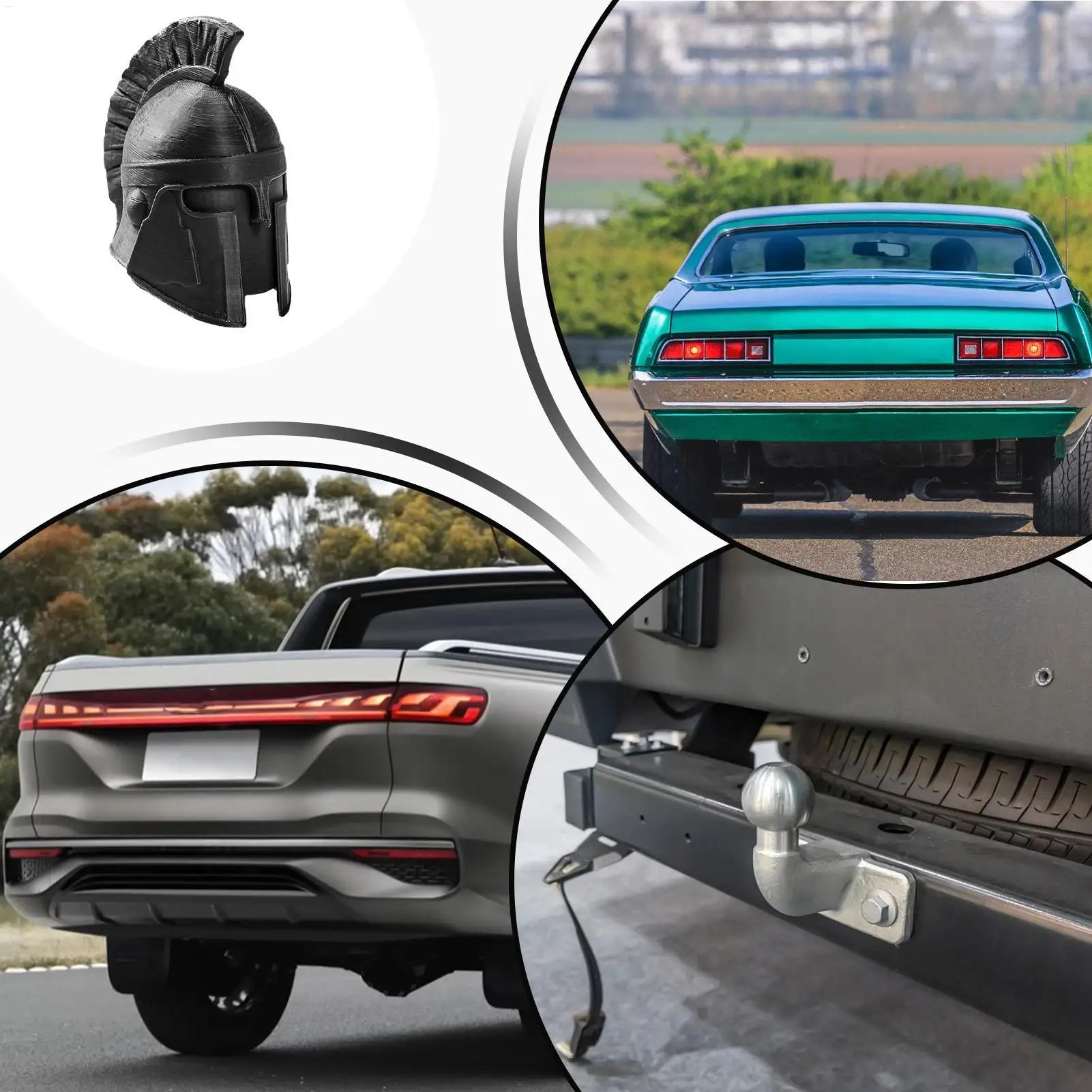 Truck Hitch Covers 3D Printing Funny Cartoon Gladiator Shaped Exterior Tow Receiver Tube Plug Cap For Auto ATV Boat RV