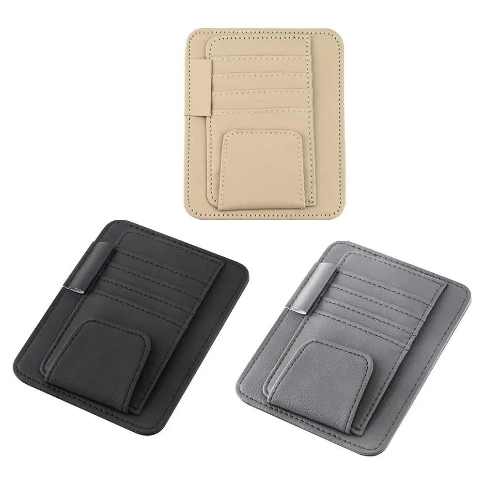Car Sun Visor Organizer Multi-Pocket Auto Interior Accessories Pocket Organizer Car Document Storage Pouch Pen Holder