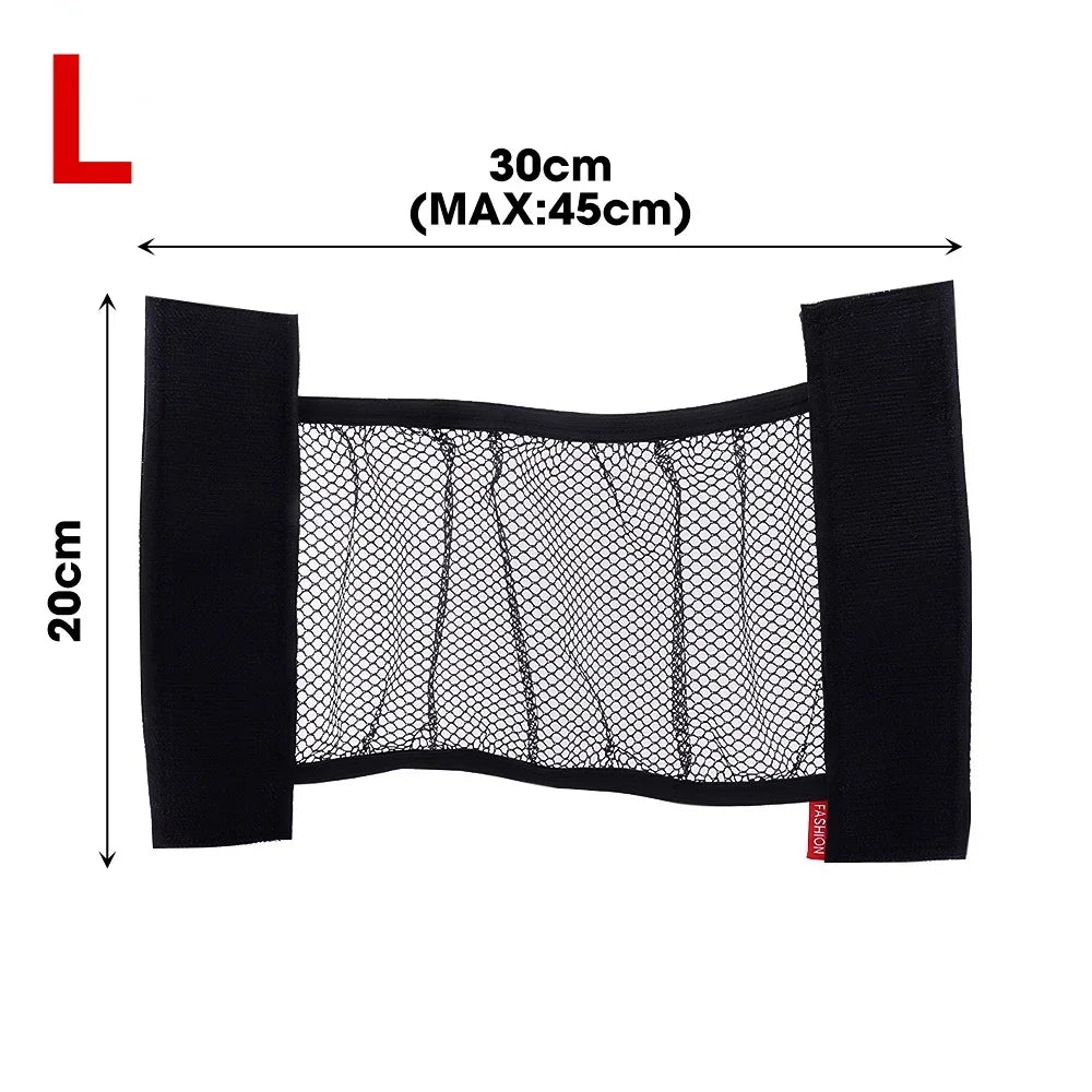 Car Trunk Elastic Mesh Fixed Straps Car Interior Organizer Extinguisher Storage Net Bag Seat Back Fixing Bag Auto Car Accessory