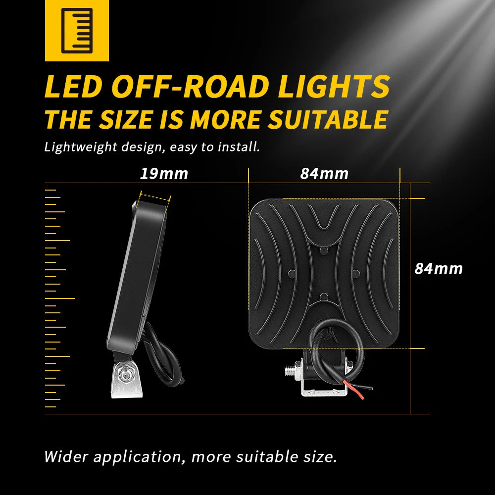 48W 16 Led 12V 24V LED Light Bar Work Light For Car Tractor Boat Truck 4X4 4WD SUV ATV Off Road Car SUV ATV Barra LED Headlights
