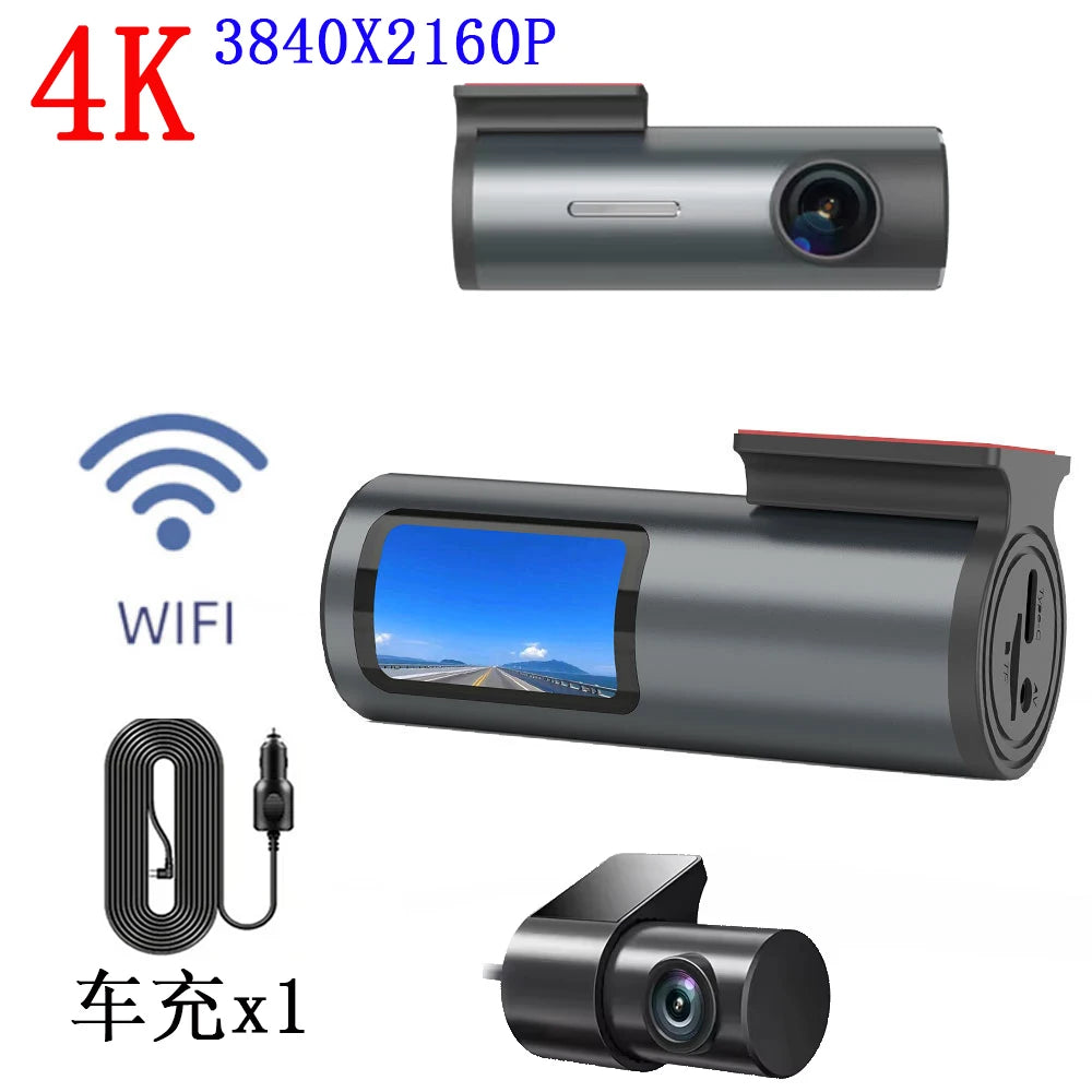 Dash Cam 4K 2 Inch Mini Car Dvr Dual Lens With GPS WIFI 24h Parking 1080P Rear View Camera Night Vision Black Box
