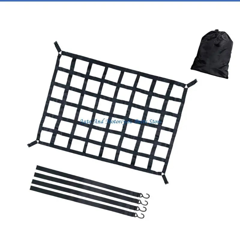 P9FD Truck Bed Cargo Net Tear Resistant S Hook Design For Secure Load Transport