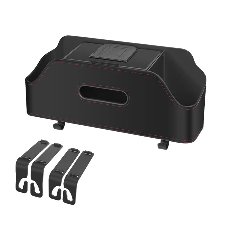 Car Backseat Organizer Storage Box 3 In 1 with Hook Auto Interior Decoration Drink Cup Tissue Phone Holder Travel  Accessories