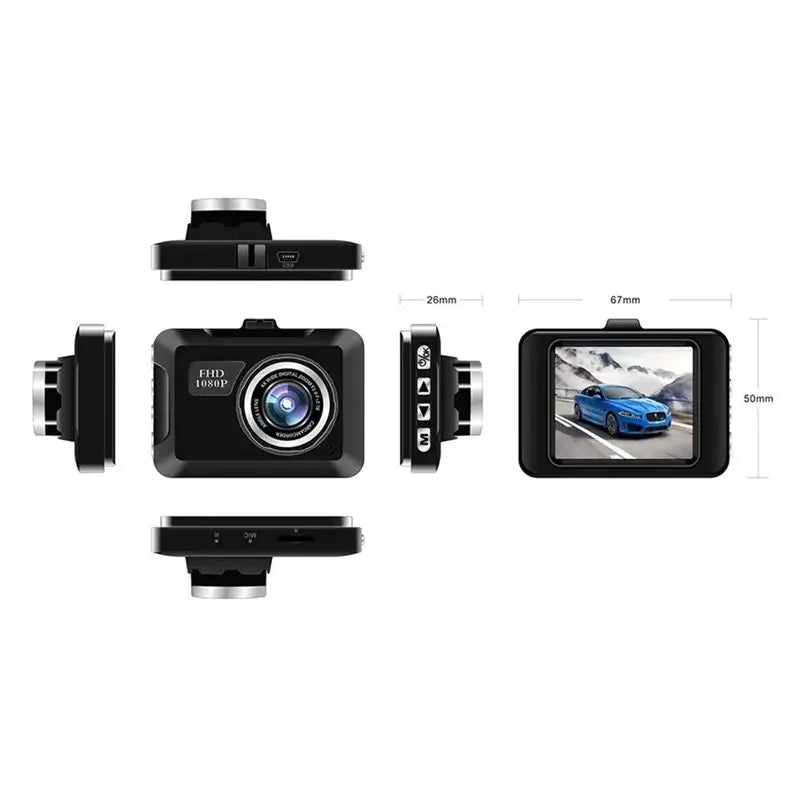 ABGI-Night Vision Dash Cam Full HD 1080P Car DVR Digital Video Recorder Black Box Surveillance Camera