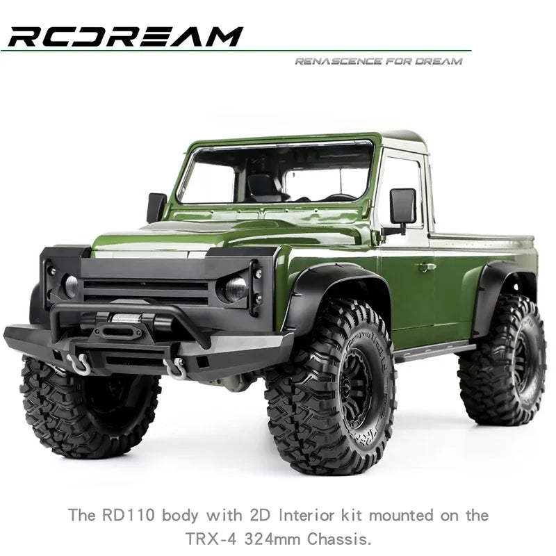 TRX4 Wilderness Guardian RD110 Pickup Truck Shell 2 Doors 324mm Wheelbase for 1/10 RC Crawler Car Traxxas RCDream Defender Parts