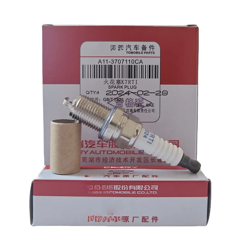 4PCS/SET Spark Plug For Chery A3 A5 E3 E5 A1 X1 M1 Fulwin 2 Cowin 3 Arrize 3 Tiggo G5 OEM:A11-3707110CA