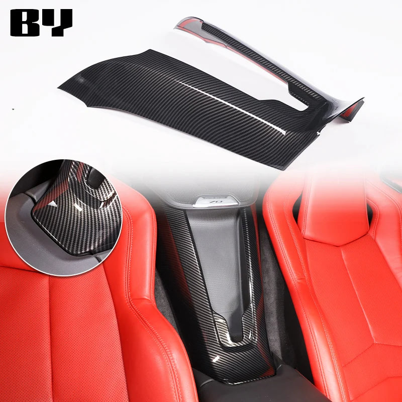 For Chevrolet Corvette C8 2020-2024 Car Accessory ABS Carbon Fiber Car Console Gear Shift Panel Cover door armrest Trim Sticker