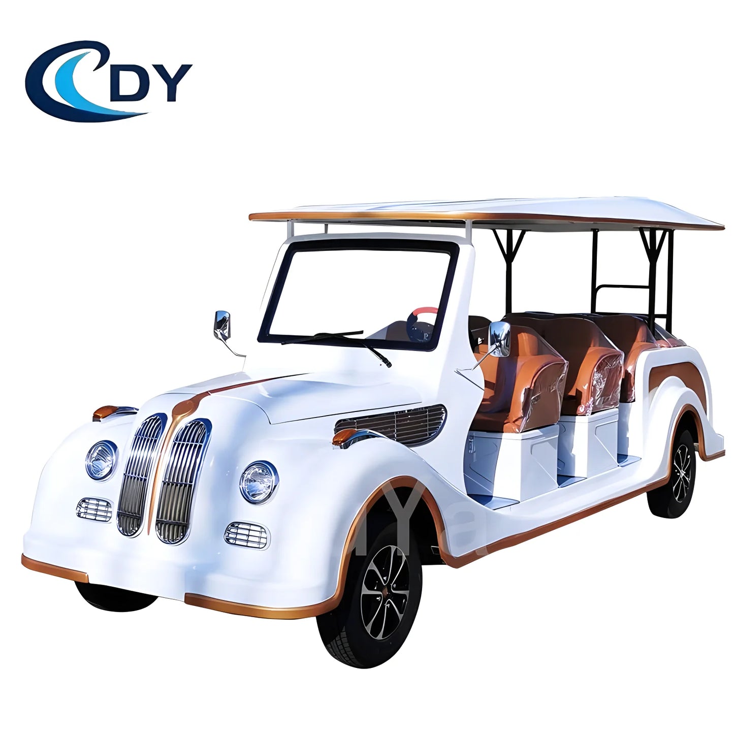 Electric vintage car, 8-seater retro car, sightseeing bus, three row 5+3-seater classic car wholesale