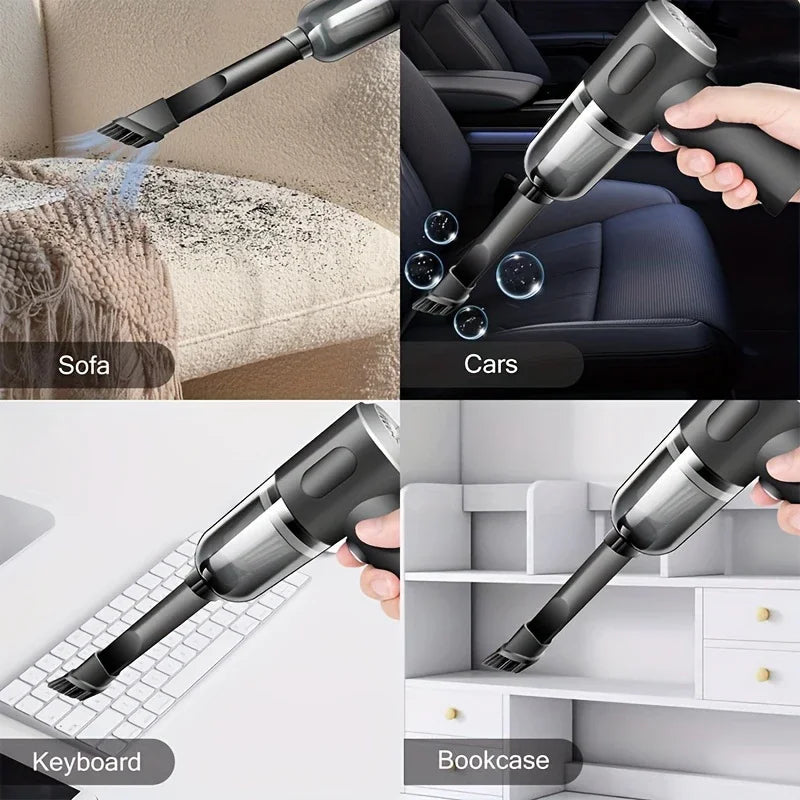 Handheld Car Vacuum Cleaner Mini 3-in-1 Car Vacuum Cleaner High Suction Portable Wireless Dust Blower Pet Hair Dryer