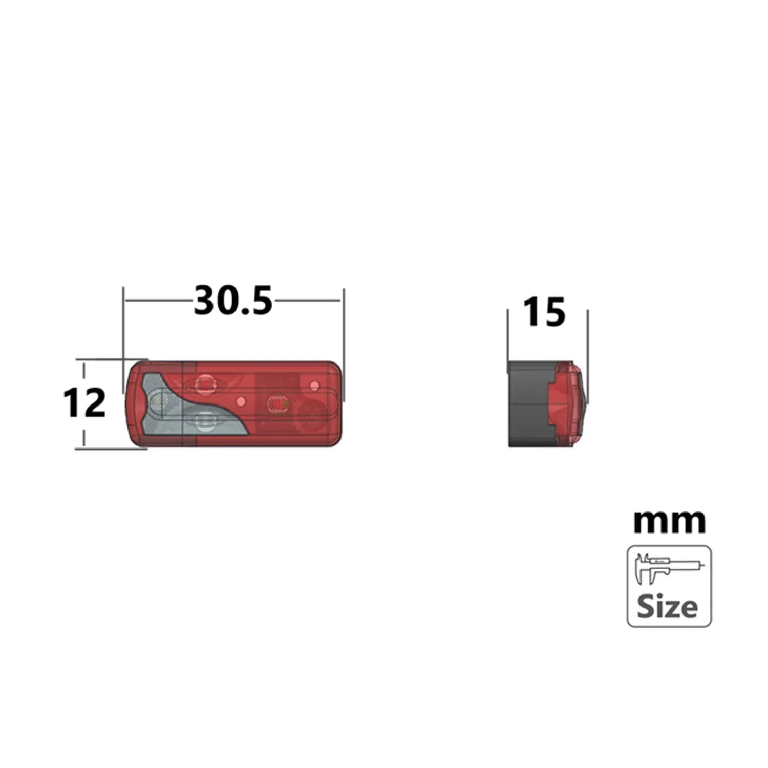 A Pair of LED 5V Plastic Tail Light Rear Lamp Accessories for 1/14 DIY TAMIYAYA Remote Control Tractor Truck Model Tipper Car