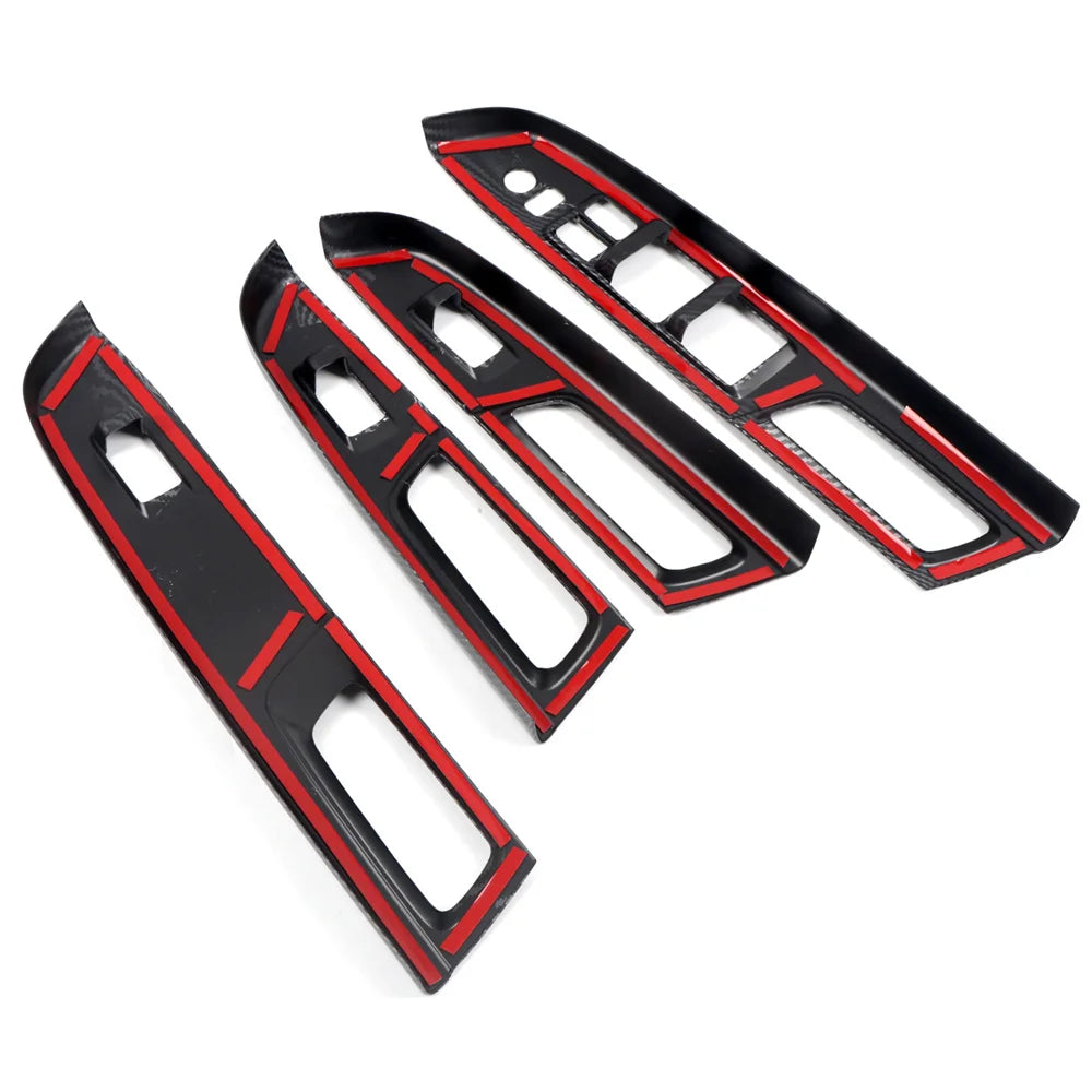 for Subaru WRX STI 2015-2020 RHD! Car Interior Accessories Door Armrest Window Switch Lift Cover Trim ABS Cabon Fiber Black 4pcs