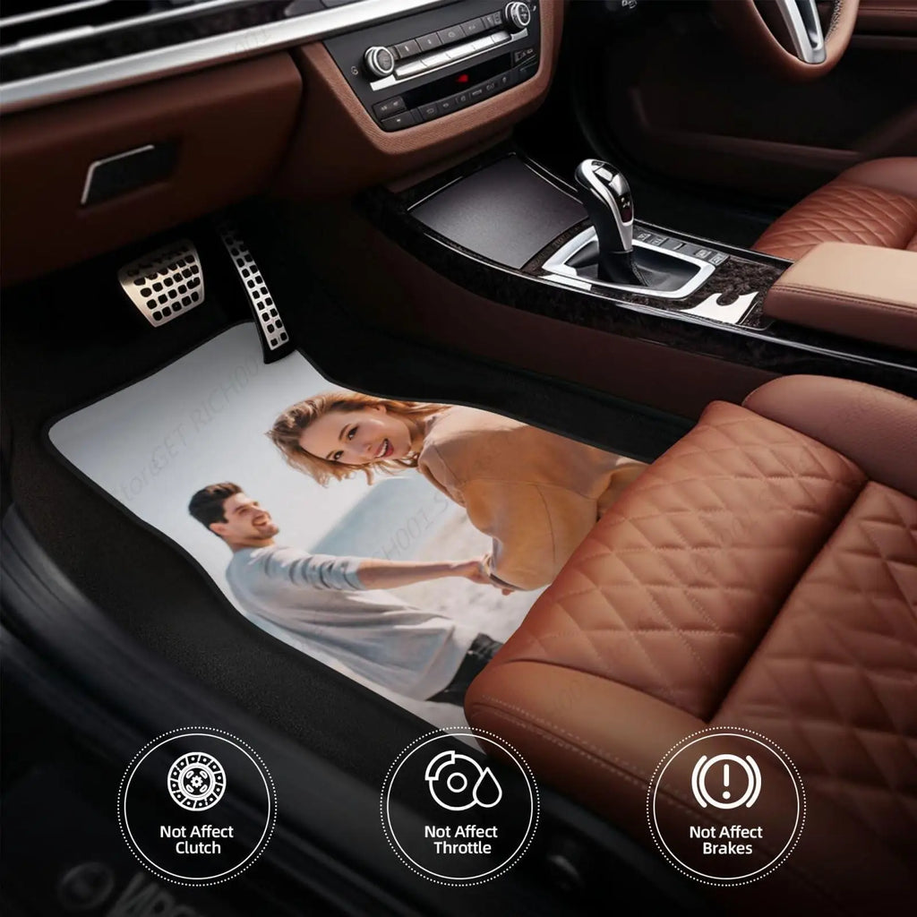 Custom Floor Mats for Cars 4 Piece Personalized Add Your Name Photo Logo Text Customized Car Floor Liners Car Accessories