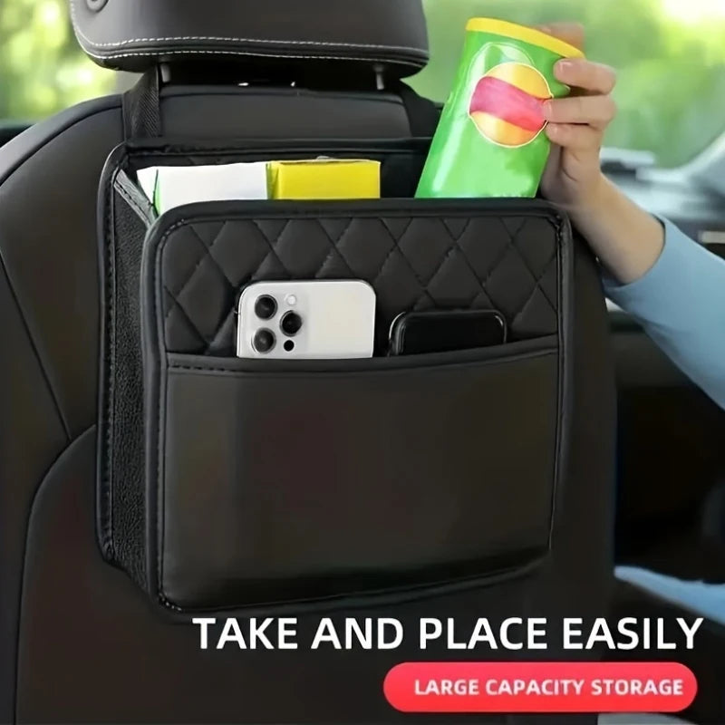 Car Seat Back Organizer - Multi-Functional Storage Bag/Garbage Bin for Rearseat