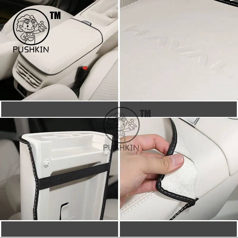 For HAVAL H6 4th 2025 2026 Car Styling Interior Armrest Anti-dirty Pad Cover Sticker PU Leather Cover Modificated Accessories