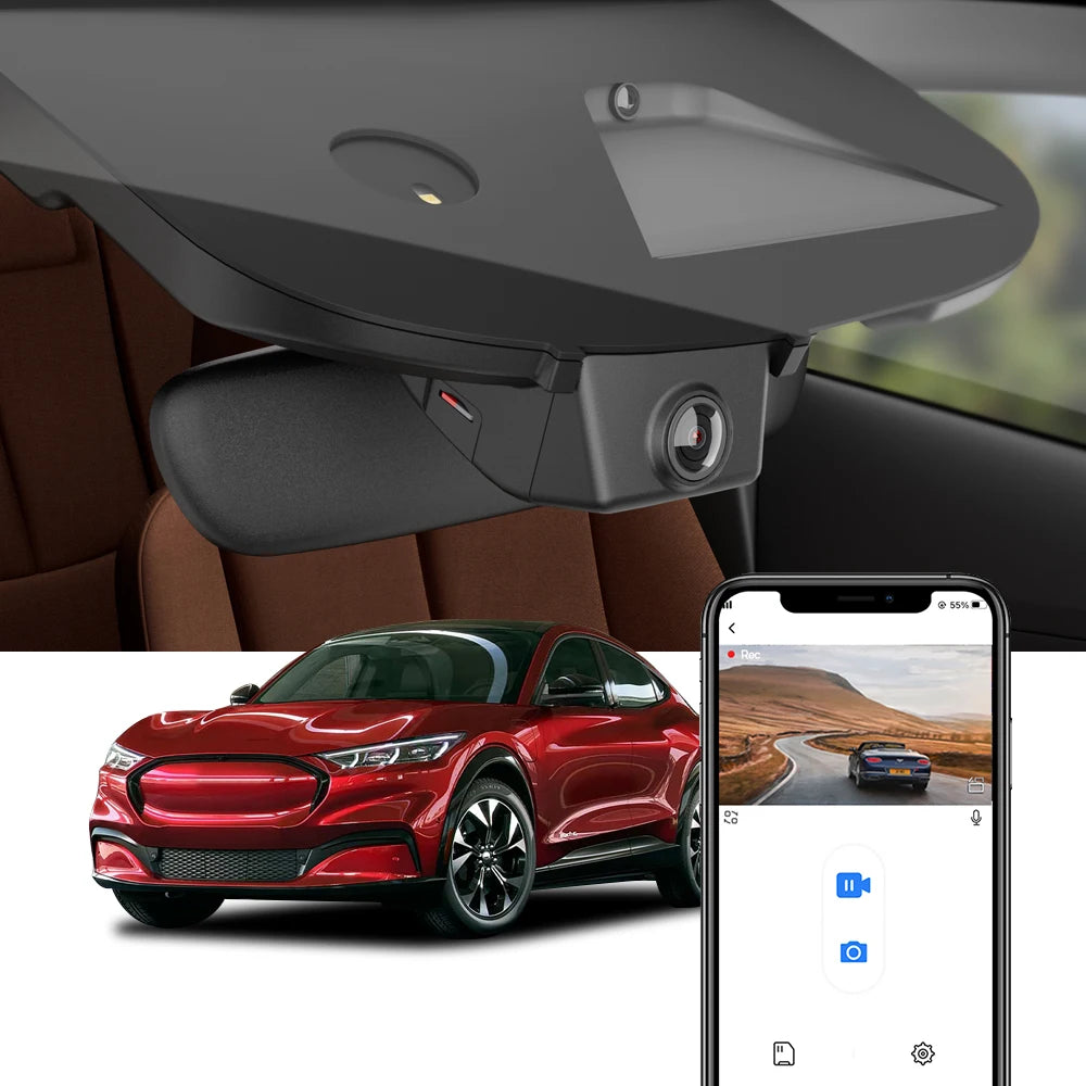 Dash Camera for Ford Mustang Mach-E Mach E Mache LHD RHD 2021 2022 2023 2024 2025, Fitcamx Dash Cam Dashcam 4K