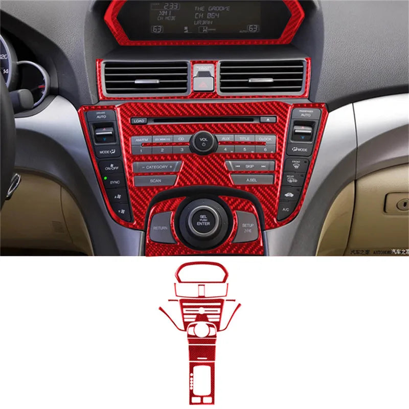 New Car Interior Decoration Carbon Fiber Red Sticker For ACURA TL 2009 2010 2011 2012 2013 2014 Auto Accessories