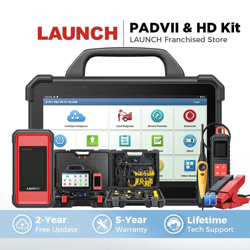 LAUNCH X-431 PAD 7 & Heavy Duty Software Kit 12V Car 24V Truck Diagnostic Tool Automotive Scanner Auto scan Car Diagnosis