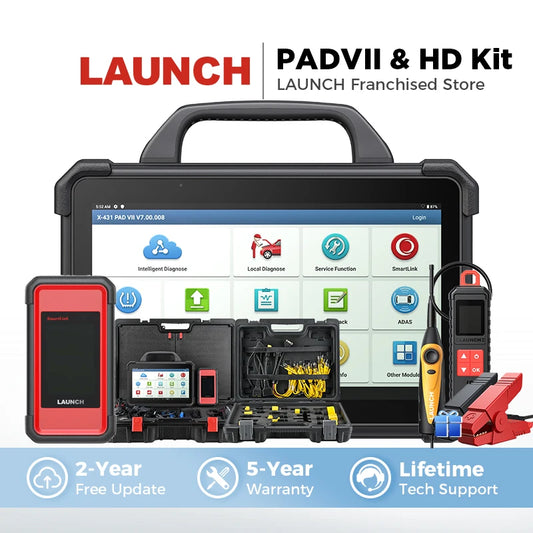 LAUNCH X-431 PAD 7 & Heavy Duty Software Kit 12V Car 24V Truck Diagnostic Tool Automotive Scanner Auto scan Car Diagnosis