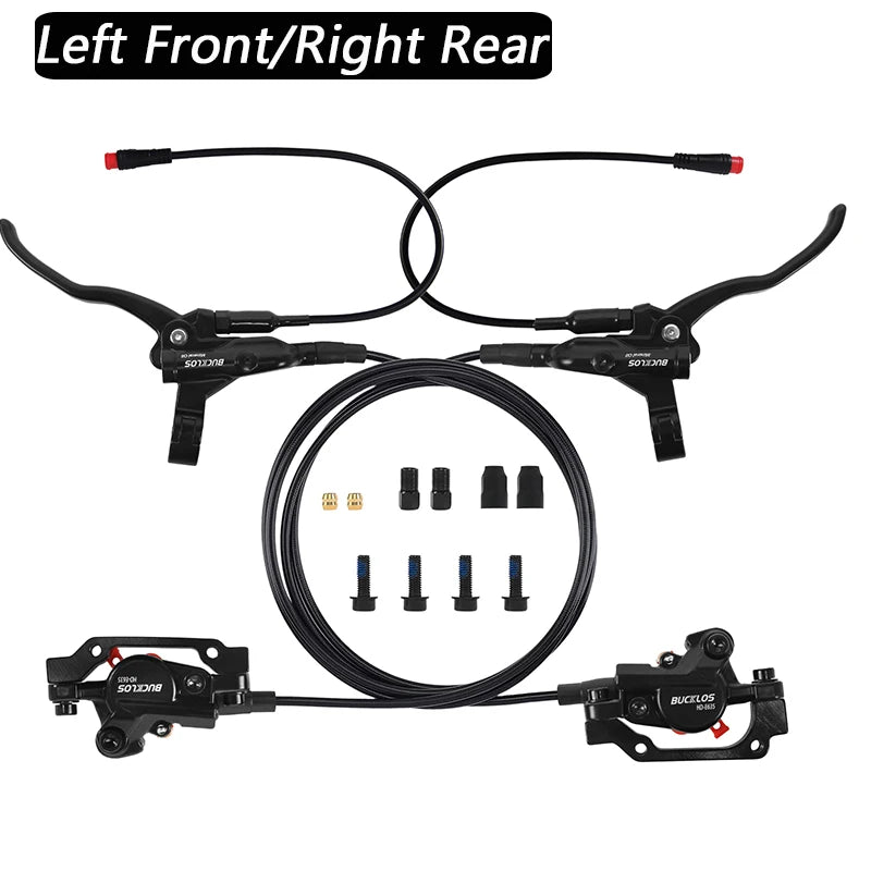 BUCKLOS Electric Bike Hydraulic Brakes Power Off Electric Scooter Brake Set 2 Piston E-Bike Disc Brake Set Folding Bike Brakes