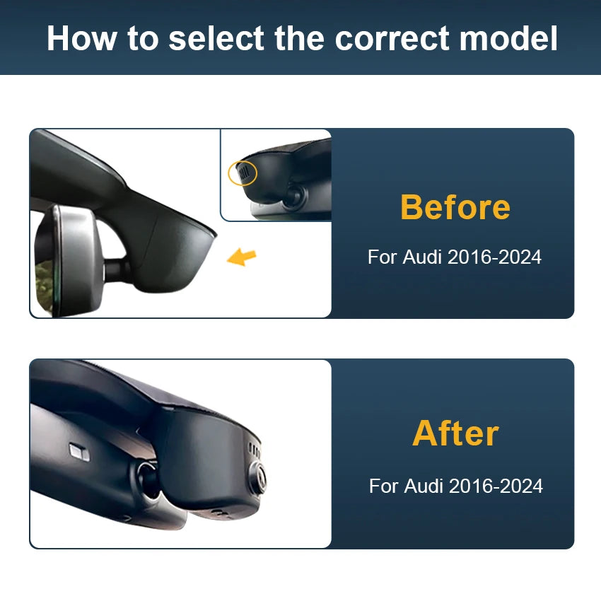 Dash Cam for Audi A1 A3 A4 A5 A6 A7 A8 Q2 Q3 Q5 Q7 Q8 TT RS S 2016 to 2024,4K Dashcam Wifi Dash Camera for Audi,Dvr in the Car