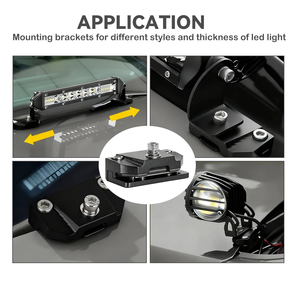 Accesorios de iluminación para automóvil, soporte de montaje de barra de luz de trabajo LED universal para todoterrenos, camiones, SUV, soporte de foco, soporte para faros delanteros