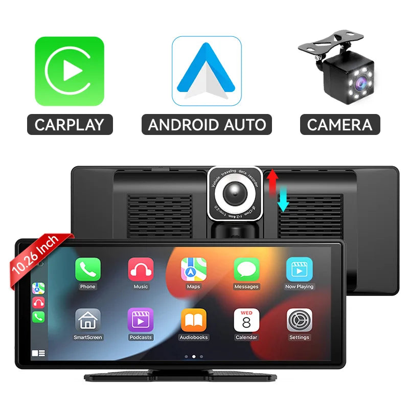 VENBES Car Radio 10.26 Inch Build-in DVR Car Display Carplay Android Auto Multimedia MP5 Player IPS Screen Mirrorlink