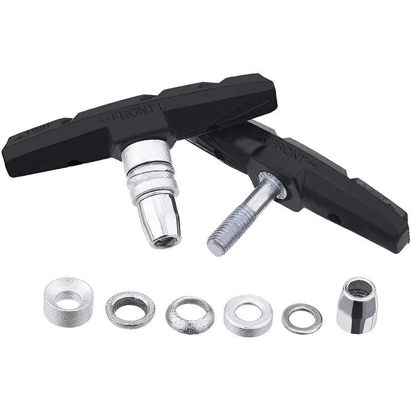 2 pares de pastillas de freno silenciosas en forma de V, aptas para bicicletas de montaña y carretera BMX, duraderas y silenciosas. Accesorios para bicicletas.