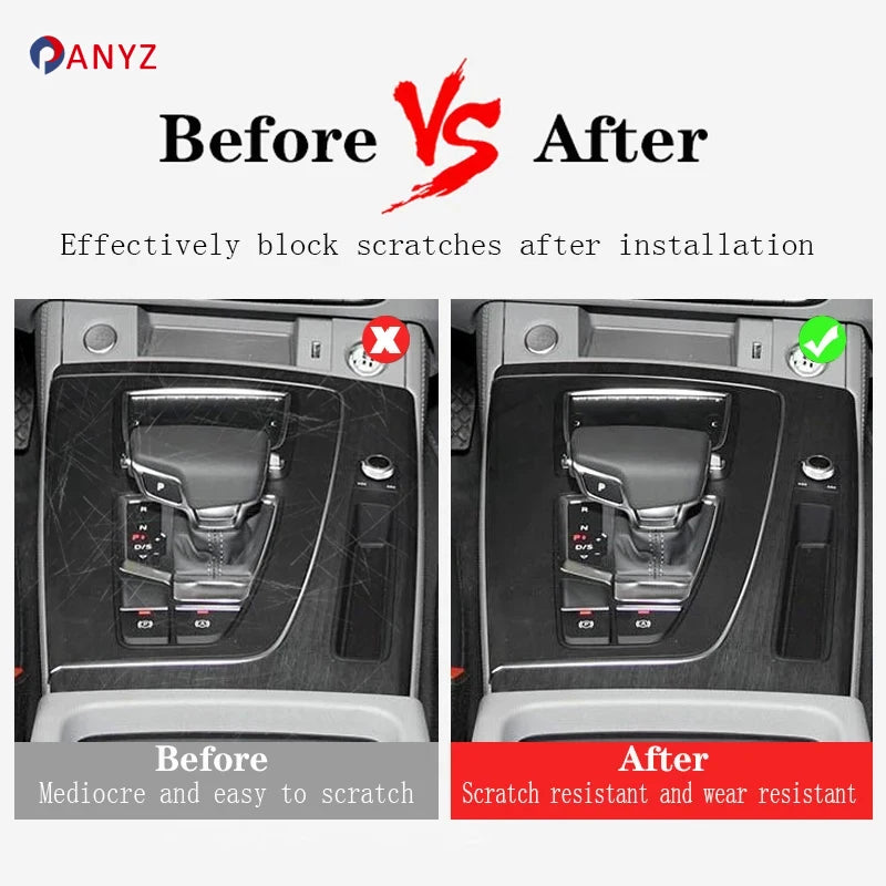 For Audi Q5 Sportback 2024 2023 Car interior Accessories film transparent TPU Gear Panel Center Console PPF Protection Sticker