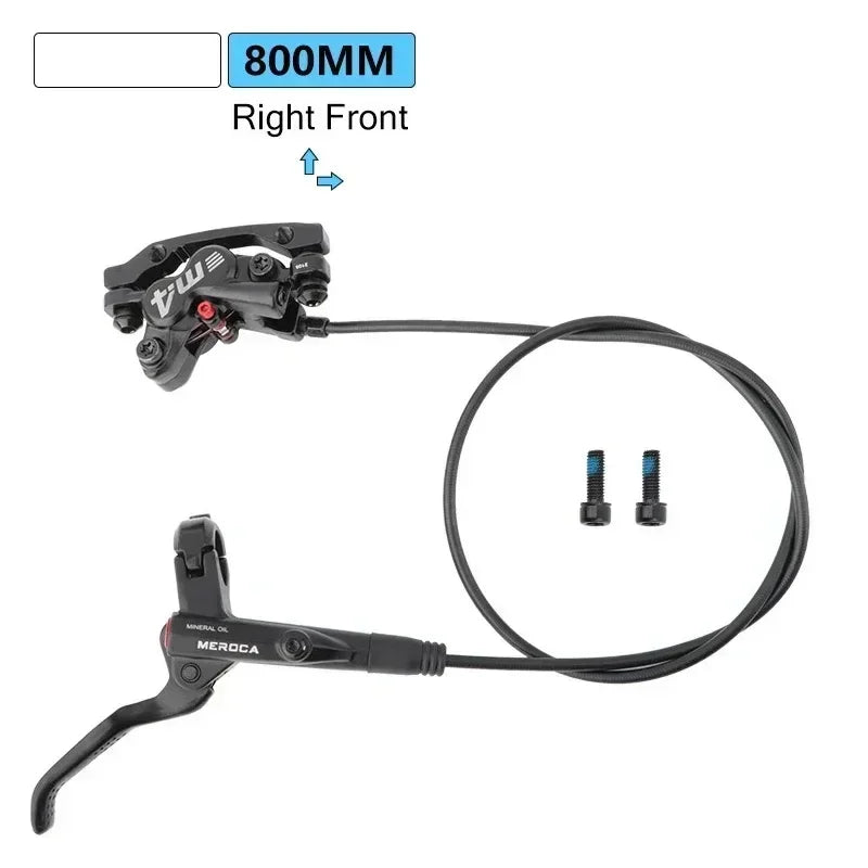 Brakes Meroca 4 Pistons Hydraulic Brakes Mtb Bicycle Brakes Caliper Rotor 160mm Set Mountain Bike 800/1400mm for E4 ZEE M420