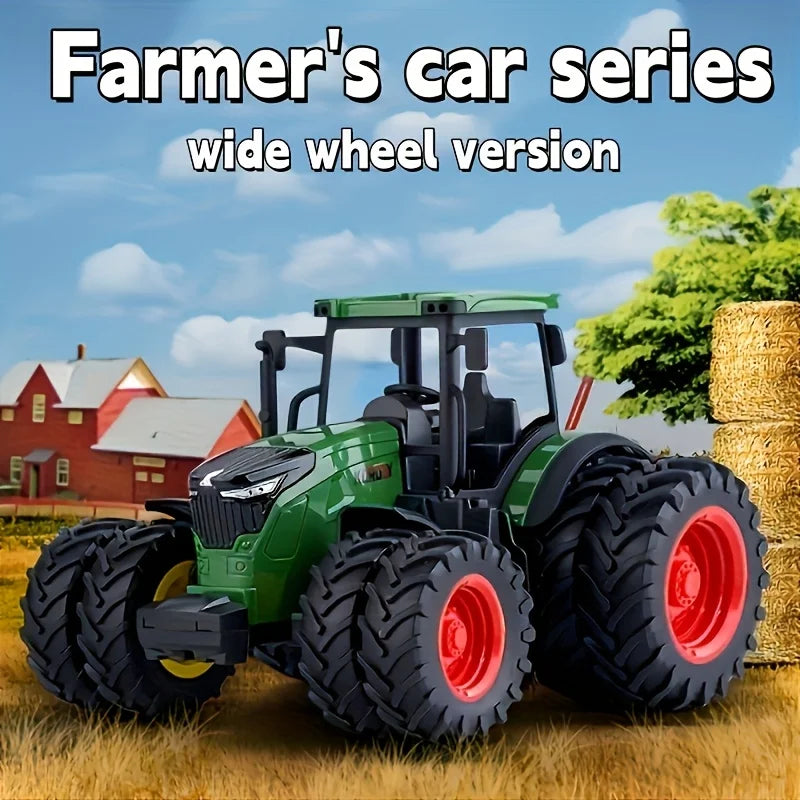 Manual sliding tractor toy set, manual tractor with green bed, suitable for indoor and outdoor play, good weather resistance.