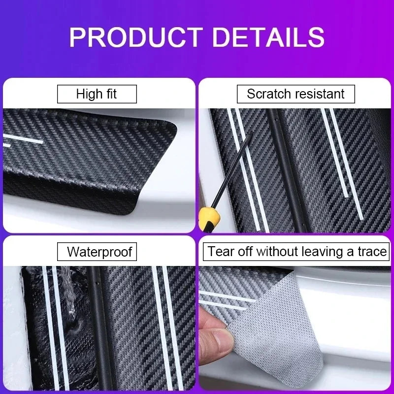 Car Accessories Car Door Sill Protector Welcome Pedal Decoration Leather Stickers For New Peugeot 206 208 207 3008 308 2008 107