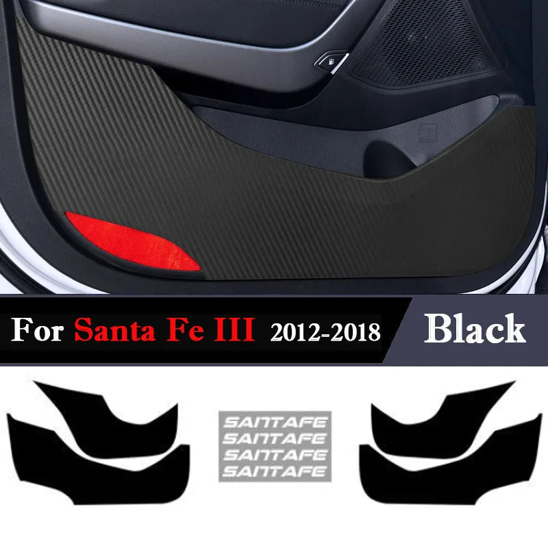 Car Inner Door Anti Kick Film Protective Anti-Scratch Cover For Hyundai Santa Fe III 2012 - 2017 2018 Auto Accessories Protector