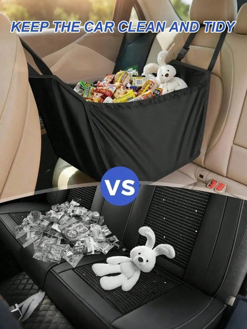 1Pc Car Seat Back Organizer – Large Capacity, Foldable, Washable, with Adjustable Straps, Universal Fit.
