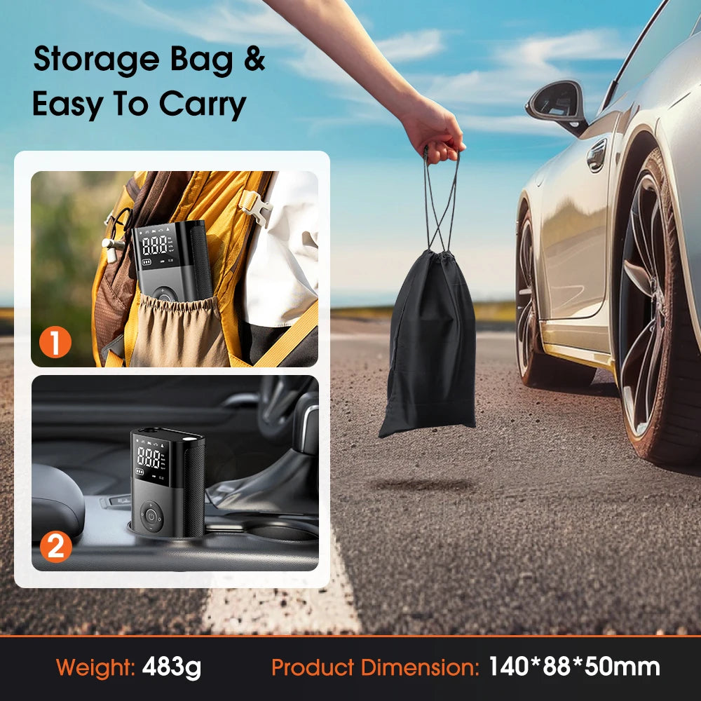 Carsun Digital Display Digital Car Tire Inflatable Pump Portable Electric Wireless Smart Car Inflatable Pump