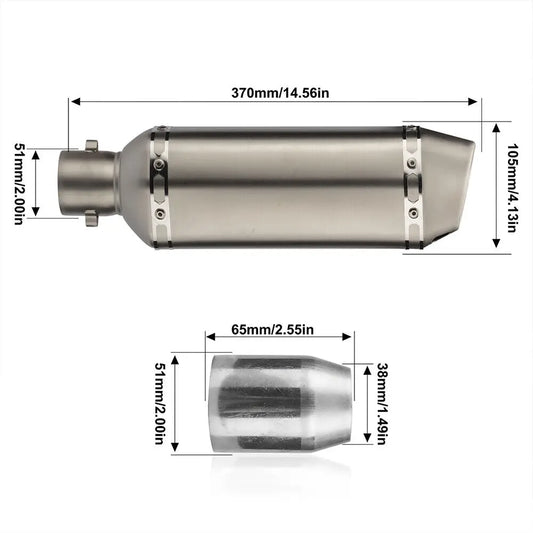 Motorcycle Racing Exhaust Universal 35-51MM Muffler Pipe Moto Escape for ATV Dirt Bike Scooter