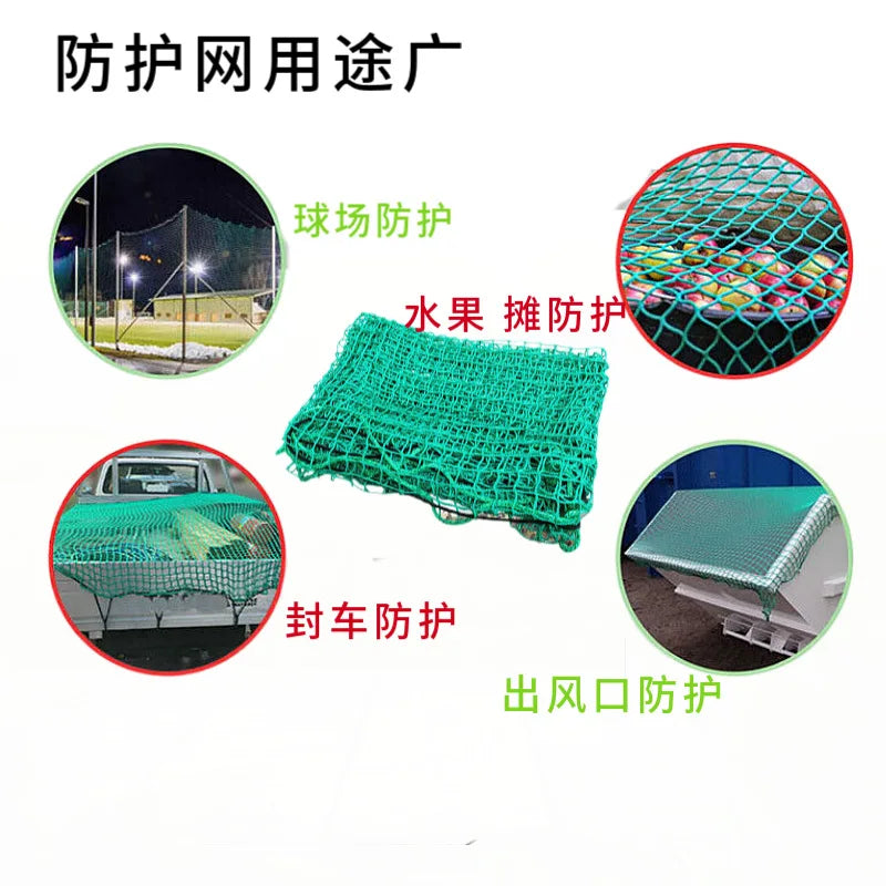 Universal Green Truck Cargo Net Polyethylene Roof Trailer Mesh Cover Professional Luggage Secure System Heavy Duty Extendable