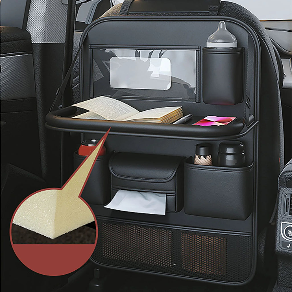 Car Seat Back Organizer Multifunctional Sturdy Durable Foldable Table Seat Back Organizer for Car