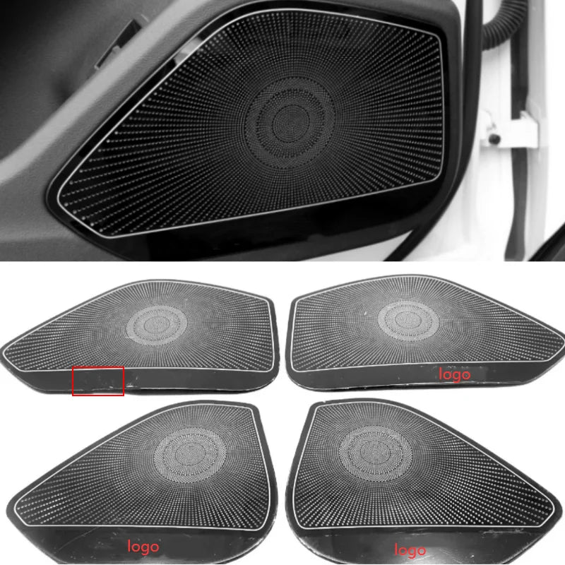 For Audi A4/A5/S4 2017-2022 Interior Accessories Stainless Steel Door Speaker Audio Loudspeaker Cover Trim Car Styling
