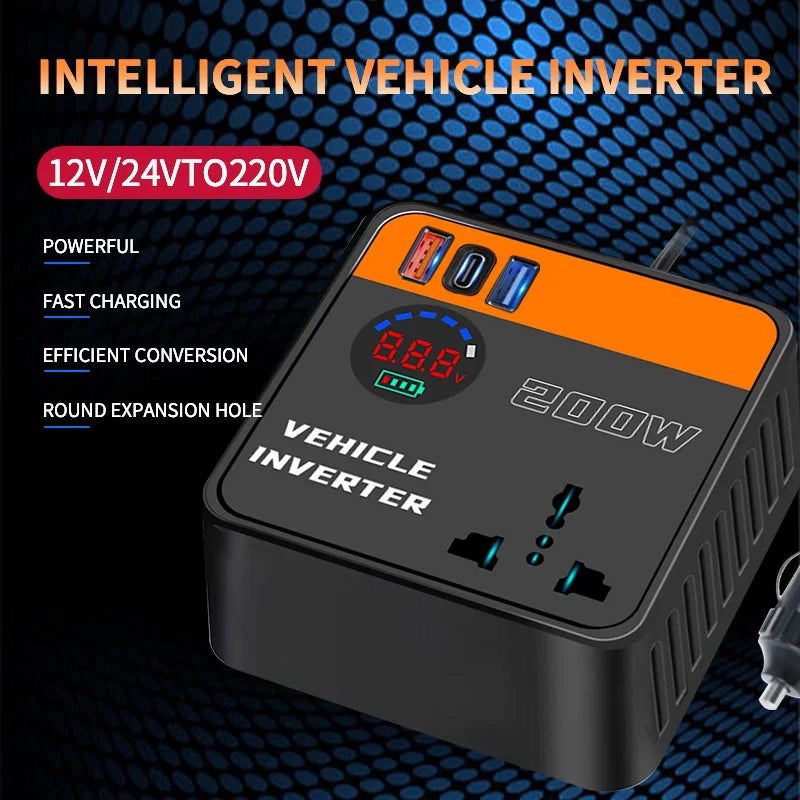 Car inverter charger universal 12v24v to 110v220v multi-function power converter charging mobile phone