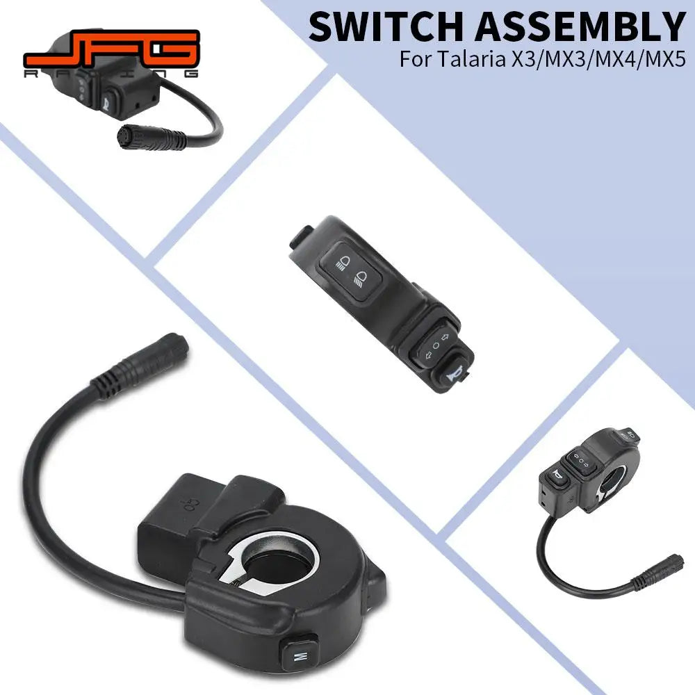 Motorcycle Accessories For TALARIA MX3 MX4 X3 Indicator Headlight Horn Handlebar Indicator Switch Assy Quality Plastic Durable