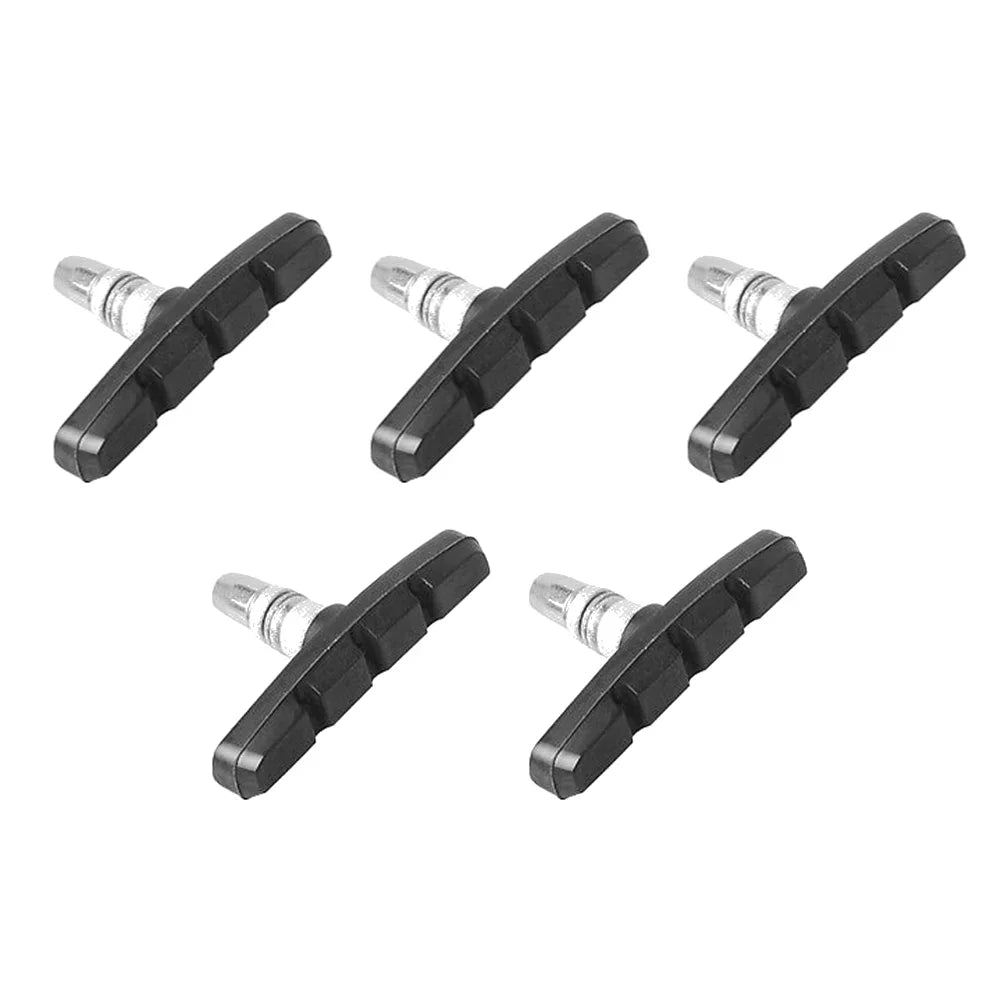20-1PCS Mountain Road Bike Brake Block Practical Rubber Metal V-brake Shoes Pad Wear Resistant Bicycle Riding Brake Accessories