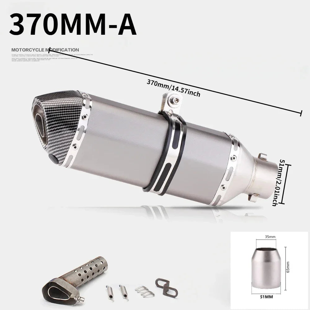 Tubo de escape da motocicleta 51mm com silenciador modificar motocross silenciador para Z400 250 R15 R3 sujeira pit bike scooter
