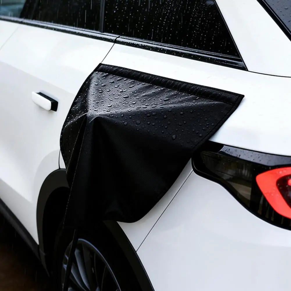 Electric Vehicle Charger Port Rainproof Cover Electric Car Charger Plug Cover Waterproof PVC With Strong Magnetic Strip For EV