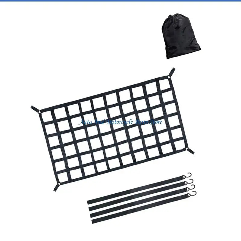 P9FD Truck Bed Cargo Net Tear Resistant S Hook Design For Secure Load Transport