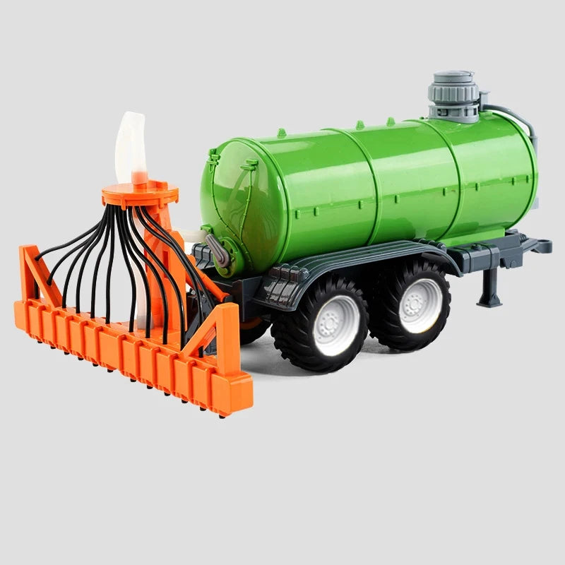 Camión tractor con remolque RC 1/24, vehículo agrícola eléctrico de ingeniería de 2,4 G, cosechadora, equipo agrícola, juguetes para niños, regalos.